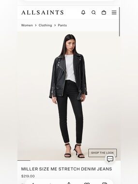 All Saints Miller Studded Black Stretch Skinny Jeans